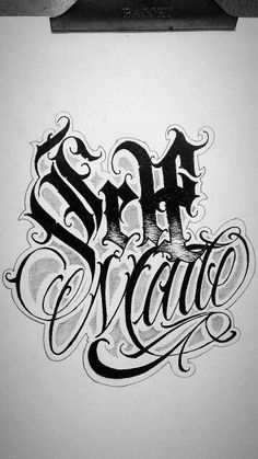 an old school tattoo design with the word's name on it