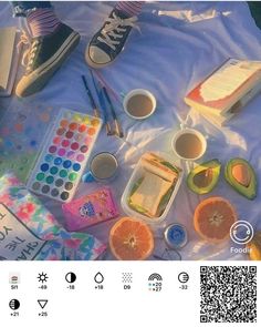 an image of food on a bed with qr code added to the bottom right corner