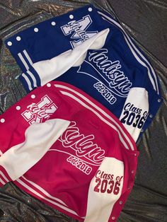 Varsity Letterman Jackets customized to your liking! All jackets come with * BACK - name & established year * SLEEVES (small like class of year) * 1 Side FRONT (name initial with name through it ) If you want more than what comes with please be advised prices may vary! All jackets take 6 weeks before shipping. In the 'notes' box when purchasing, please include everything you want on jacket! Customized Varsity Jacket, Track Letterman Jacket, Back Of Varsity Jacket, Graduation Varsity Jackets, Senior Varsity Jacket Design, Senior Year Jackets, Cheer Varsity Jackets, Senior Jacket Ideas