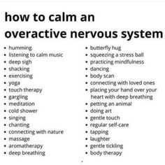 How To Calm Down When Nervous, Nervous System Exercise, Soothe Nervous System, Healthy Nervous System, How To Calm Nervous System, Calming The Nervous System, Nervous System Regulation Techniques, Calming Nervous System, Healing Nervous System