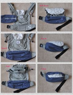 the instructions for how to pack a baby in a sling bag with no hoods