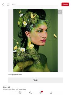 Fantasy Make-up, Avant Garde Hair, Woman With Flowers, Flowers In Her Hair, Smink Inspiration, Green Makeup, Fairy Makeup, Fantasy Hair