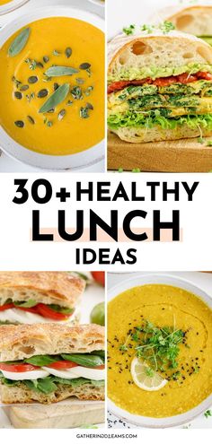 healthy lunch ideas with text overlay