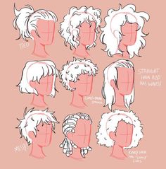 the hair styles for different types of people are shown in this drawing lesson, which shows how