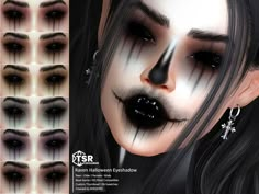 an animated image of a woman with makeup on her face and black eyeliners