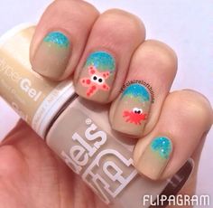 Seaside Crayon Nails, Nails Instagram Story, Summer French Nails, Fun Summer Nails, Bright Summer Nails