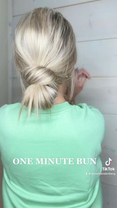 Pin on Hair Videos Quick And Easy Low Bun Hairstyles, Straight Hair Low Bun, Casual Low Bun Hairstyles, Low Buns For Medium Hair, Straight Hair Updo Easy, Cute Low Buns, Updos For Straight Hair, Hairstyle Low Bun, Easy Low Bun Hairstyles