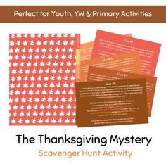 the thanksgiving mystery scavenger hunt activity book for young women or active day girls