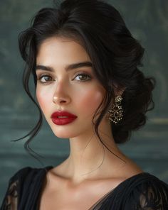 Gorgeous Wedding Makeup, Asian Bridal Makeup, Red Lip Makeup, Braut Make-up, Glam Look, Dress Hairstyles, Bride Makeup, Bridal Hair And Makeup