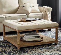 a living room scene with focus on the coffee table