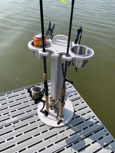 Dock Fishing Rod Holder with 2 cup holder and fishing rod holders