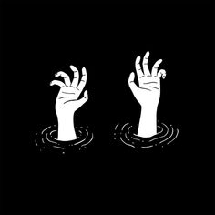 two hands in the water with their fingers out