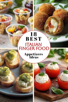 Explore authentic Italian finger foods and appetizers perfect for parties, weddings, or dinner gatherings. From Italian finger sandwiches to shot glass appetizers, discover ideas to elevate your menu. Dive into the full list and save this pin for your next event! Finger Foods Wedding, Appetizer Recipes Finger Foods, Finger Food Wedding, Glass Appetizers, Shot Glass Appetizers, Italian Food Party, Italian Finger Foods, Bridal Brunch Food, Easy Finger Foods