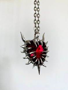 Alt Heart With Thorns Necklace Cybercore Necklace Y2k - Etsy Soldering Art, Alt Necklace, Thorn Necklace, Alt Jewelry, Alt Accessories, Heart Clothing, Lizzie Hearts, Punk Necklace, Necklace Y2k