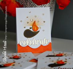 two cards with the words celebrate on them