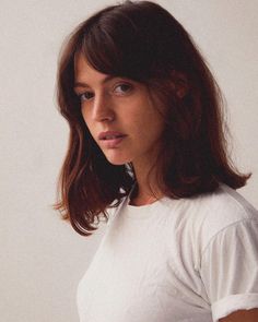 Medium Thinning Hairstyles, French Haircut Bangs, Straight Across Bangs Hairstyles, Dakota Johnson Short Hair Bangs, French Fringe Short Hair, Short Hair Straight With Bangs, Pretty Bangs Hairstyles, Medium Length Haircut Fringe, Parted Bangs Short Hair