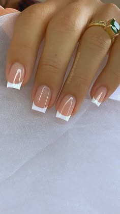 White Tip Acrylic Nails, Wedding Nails Glitter, Manicure Nail Designs, Hello Nails, Simple Gel Nails, White Tip, Bride Nails, Acrylic Nails Coffin Short, White Nail