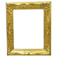 an ornate gold frame on a white background