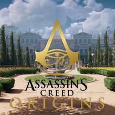 the logo for an upcoming video game, assassin's creed origins is shown in this screenshot