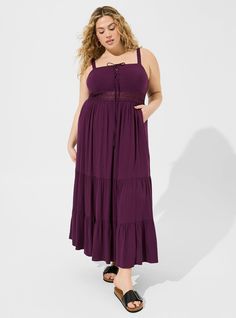 Maxi Rayon Slub Lace Up Tiered Dress Plus Size Skater Dress, Dress Winter, Trapeze Dress, Dress Images, Plus Size Maxi, Women Maxi, Plus Size Maxi Dresses, Clothing Essentials, Basic Outfits