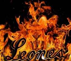 flames with the word leones on it