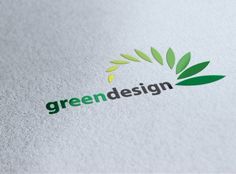 the green design logo is shown on a white surface