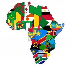 the map of africa with flags all over it