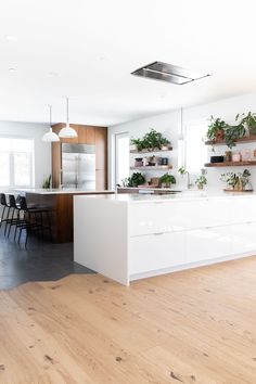 the kitchen is clean and ready to be used as a dining room or office space