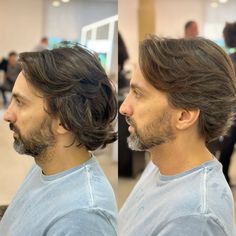 Corte de cabelo usando visagismo Medium Size Haircut Men, Long Trim, Gentleman Hairstyle, Men’s Long Layered Haircut, Long Men’s Layered Hair, Men’s Long Wavy Hair, Men’s Long Layered Cuts, Beard Styles Haircuts, Sharuk Khan Hairstyle