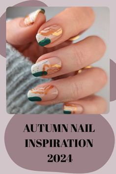 Nail Art Designs Autumn, Jersey Nails, Autumn Manicure, Festive Manicure, Autumn Nail, Earthy Hues, Fall Nail Trends, Glittery Nails, Spring Nail Designs