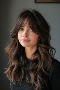 Retro Waves TrendsVintage-Inspired Hairstyles for Old Hollywood Glamour Hair Inspiration Long, 사진 촬영 포즈, Haircuts For Wavy Hair, Long Hair With Bangs, Long Layered Hair, Haircuts For Long Hair, Curtain Bangs, Long Hair Cuts, Layered Haircuts