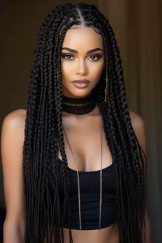 Hairstyle Tutorials, Box Braids Hairstyles For Black Women, Afrikaanse Mode, Easy Hairstyle, Braids With Curls, Beautiful Braids, Braids For Black Women, Long Braids