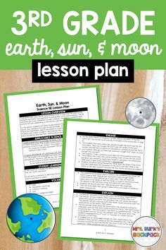 the earth, sun and moon lesson plan for 3rd grade