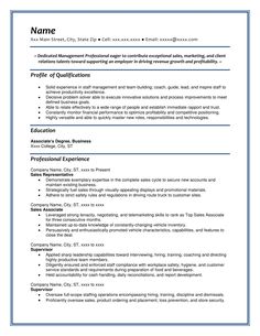 a professional resume with no work experience