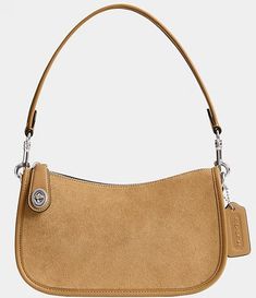 COACH Suede Swinger Shoulder Bag | Dillard's Classic Coach Handheld Shoulder Bag, Coach Leather Handheld Shoulder Bag, Leather Bags With Silver-tone Hardware For Fall, Fall Leather Bags With Silver-tone Hardware, Suede Shoulder Bag, Coach Swinger Bag, Coach Swinger, Suede Purse, Suede Bag