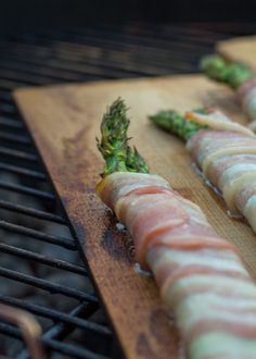 the food is being prepared on the grill