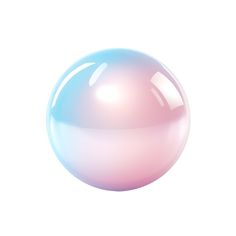 a pink and blue ball on a white background