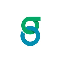 the letter g is made up of green and blue circles