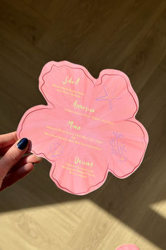 pink menu cutout in flower shape Pink Menu Design, Backyard Engagement Party Decorations, Pink Wedding Menu, Lobster Menu, Menu Design Ideas, Wedding Menu Design, Flower Station, Backyard Engagement Parties, Napkin Cards