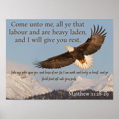 Come unto me all who are weary Majestic Eagle Poster Eagle Landscape