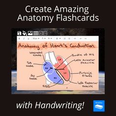 the anatomy of heart's conduct with handwritten instructions for students to learn how to write