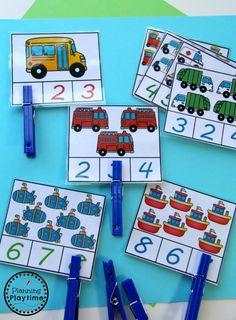 the printable placemats are for numbers and vehicles