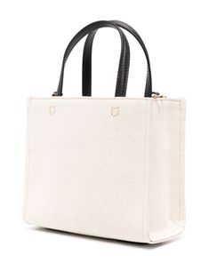 logo-print tote bag from Givenchy featuring light beige, canvas, signature 4G motif, logo print to the front, internal logo patch, two long top handles, detachable shoulder strap, main compartment and internal slip pocket. This item is in size UNI and the color is Beige Beige Logo Tote Shoulder Bag, Beige Double Handle Bag With Logo, Beige Top Handle Shoulder Bag With Logo, Designer Beige Canvas Bag, Designer Canvas Tote Bag With Top Handle, Designer Canvas Tote Bag With Top Carry Handle, Beige Top Handle Bags With Logo, Luxury Cream Bags With Logo, Luxury White Canvas Bag With Top Carry Handle