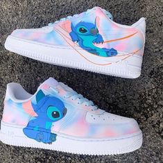 Nike Blazer Outfit, Wallpaper Nike, Lilo And Stitch Merchandise, Custom Af1, Painted Sneakers, Basket Style, Lilo Y Stitch, Preppy Shoes, Air Force 1 Custom