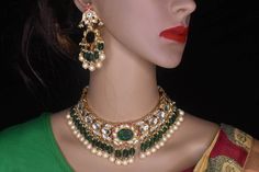 Most beautiful gold replica  real  kundan stones chokar set with Push Back style Earrings Beautiful Chokers, Diamond Choker, Kundan Necklaces, Silver Jewelry Fashion, Fashion Mistakes, American Diamond, Choker Necklaces, Real Diamonds, So Beautiful