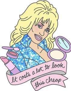 a drawing of a woman holding a magnifying glass with the words it cost a lot to look this cheap