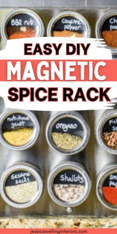 an easy diy magnetic spice rack for spices