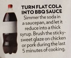 a newspaper article with an image of a bottle of bbq sauce and instructions on how to use it