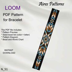 the loom pattern for bracelet is shown