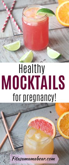 healthy cocktails for pregancy with grapefruit, orange and lime on the side